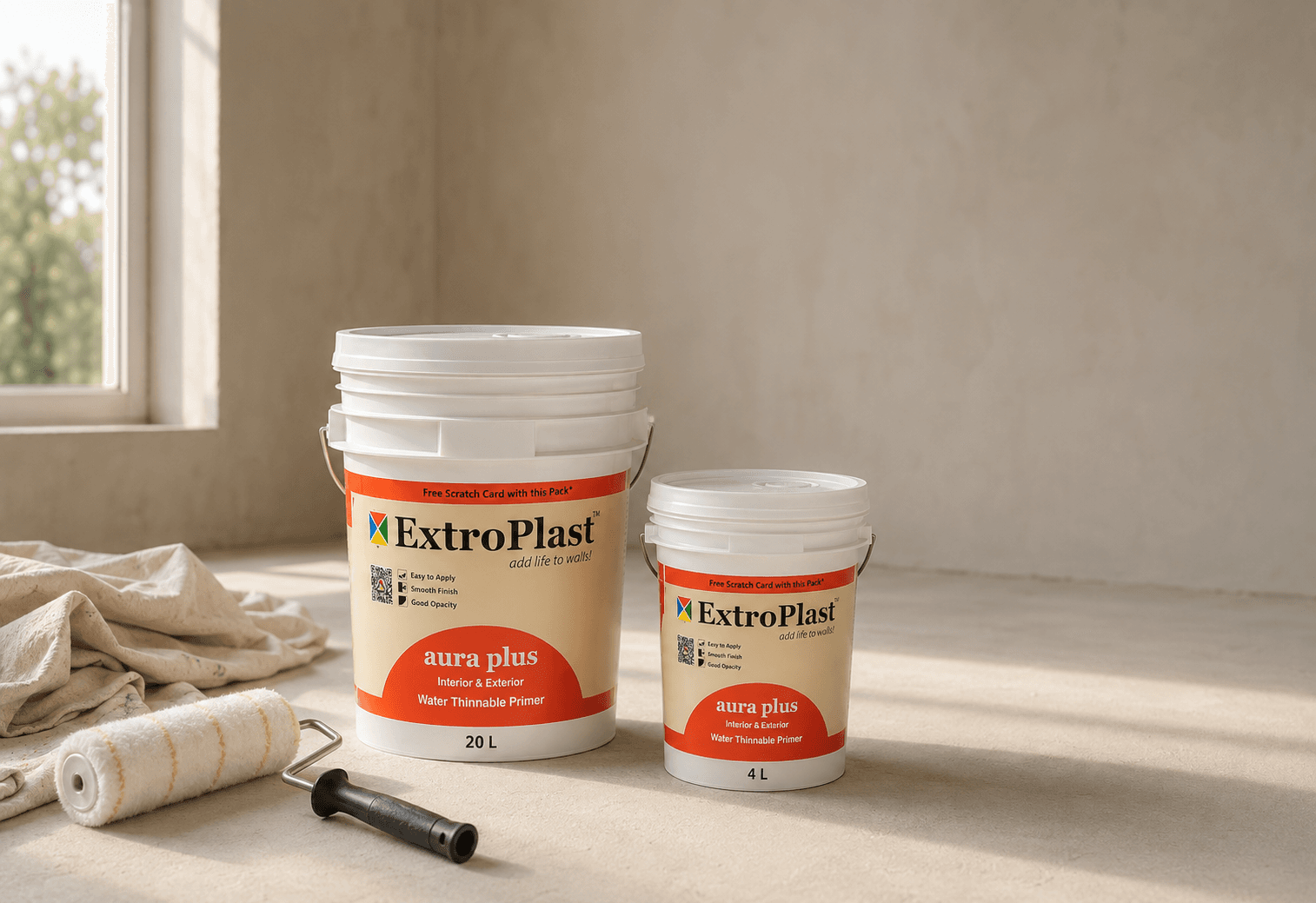 ExtroPlast Aura Plus primer pails on site