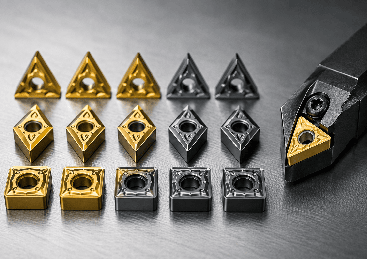 Carbide turning and milling inserts with a tool holder